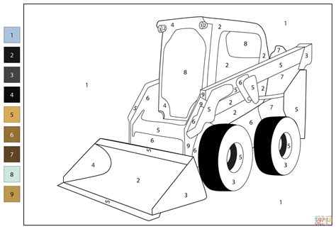 skid steer coloring picture|skid steer loader color chart.